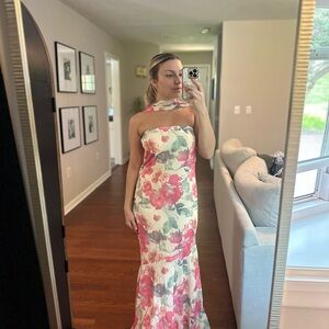 Floral Halter Maxi Dress